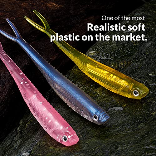 QualyQualy Soft Swimbait Fishing Lures 5PCS 6PCS Jerk Shad Minnow Drop Shot Lure Bass Bait Shad Lure Soft Jerkbait for Bass Trout Pike Walleye Crappie 2.95'' 3.93'' 4.72'' - color: A-2#, size: 4.72" - 5Pcs