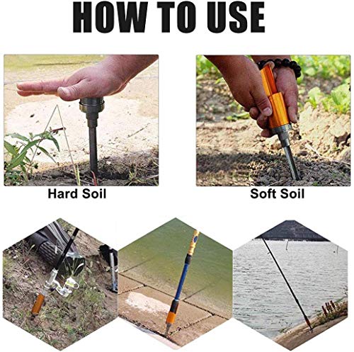 Fishing Rod Pole Holder Ground Support Stand – Universal Aluminium Alloy Fishing Rod Holder Detachable Pole Stand for Bank Shore Fishing