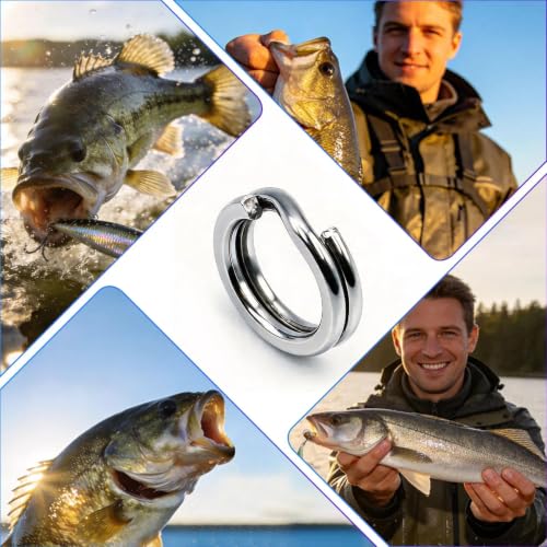Fishing Split Rings - 100Pcs Stainless Steel Lure Ring for Link Fishing Hooks Heavy Duty Saltwater Terminal Tackle Connector - color: 99pcs_silver