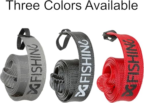 Fishing Rod Sleeve, 3 Pack, 7ft Spinning Rod Protector/Rod Sock/Rod Cover - color: Gray