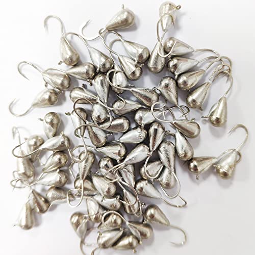 25Pack Unpainted Tungsten Ice Jigs Kits,2.7/3.2/4/5/5.5/6/7mm Tear Drop Tungsten Ice Fishing Jigs - size: 5.0mm-25pcs