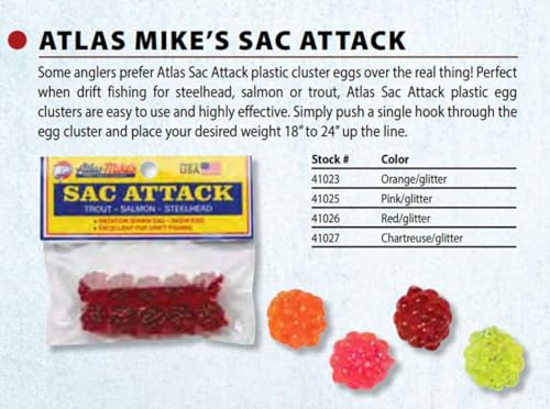 Atlas Mike's Sac Attack Fishing Bait Eggs - color: Red