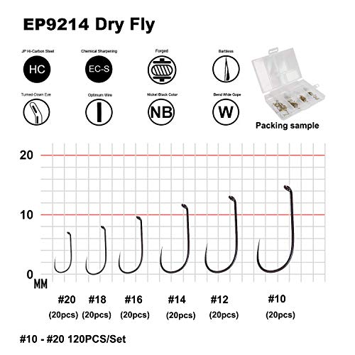 Eupheng Prime Assortment Barbless Fly Fishing Hooks Dry Wet Nymph Streamer Caddis Shrimp Pupea Jig Collection High Carbon Competition