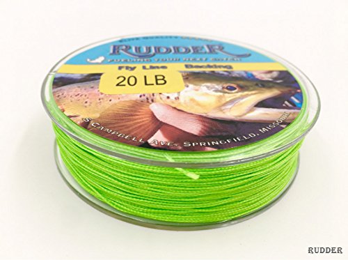 Rudder Braided Fly Line Backing Line 20 LB 30 LB White Orange Yellow Green Purple 109 Yrd - color: Flu Green, size: 20 LB