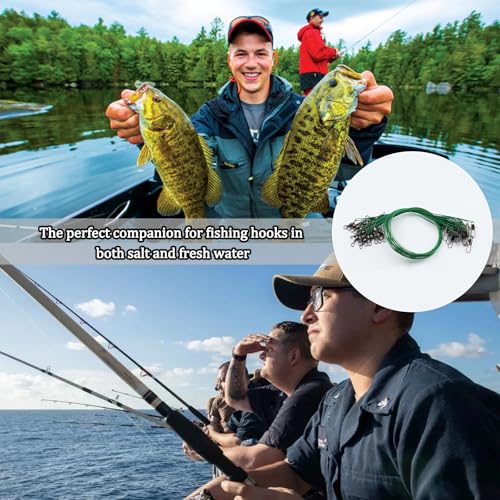 Fishing Leaders, 30pcs Stainless Steel Leader Wire Fishing Leader Line with Swivel Snaps Fishing Wire Leaders Connecting Fishing Tackle Lure or Hook for Saltwater and Freshwater - size: 7.87 inch