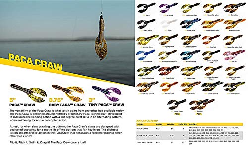 NetBait Paca Craw Soft Plastic Crawfish Lure Hollow Body Bass Fishing Plastic Bait - color: Okeechobee Craw, style: Paca Craw