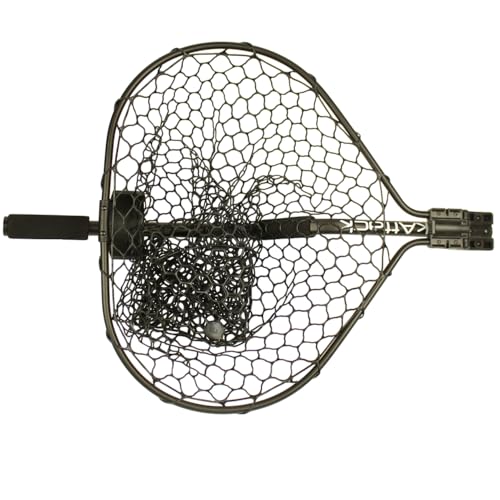 YakAttack Leverage Landing Net - Size & Style Options | Folding Kayak Fishing Net with Forearm Grip | Full Rubber Netting | Collapsible & Track Mount Compatible | Compact Design - Stability & Control
