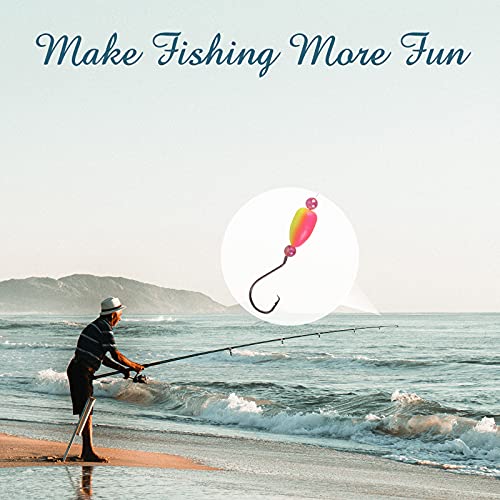 Dovesun 220/104/80/60/54/52/42pcs Pompano Rig Floats for Surf Fishing Foam Bobbers for Fishing Fly Fishing Bobbers Floats Bright Color Kit/Round/Cylindrical/Heart/Bullet/Pill/Spin Shape - color: Bullet-54pcs
