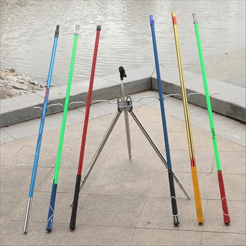 Fishing Rod Holder, Aluminum Alloy Tripod, Ground Bank Mounting, 16-21 Inch Telescopic Legs, Adjustable Height