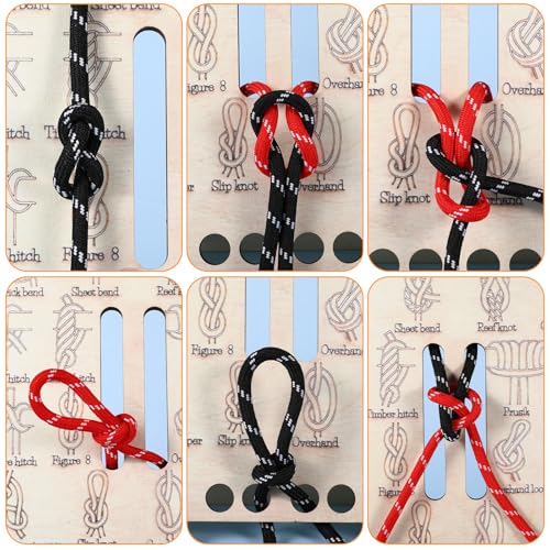 Learn Knot Training Board Knot Tying kit Learn to Tie Knot Training Board 16 Knotting Methods for Beginners Knot Tying Book Adults Beginner for Outdoor Survival Camping Climbing Practice