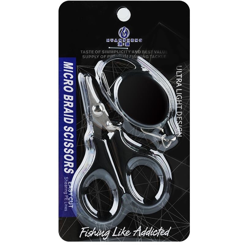 Special Fishing Scissors for Cutting PE Braided Line, Nylon & Fluorocarbon Lines - With Retractable Buckle, Stainless Steel (Silver) - color: Silver