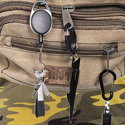 6PCS Fishing Zinger Retractors with 360 Degree Rotation Buckle for Fishing Climbing Hiking Outdoor Sports