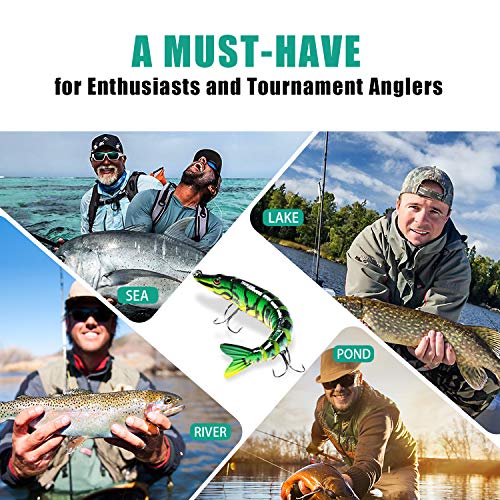 TRUSCEND Swimmax Easy Catch Fishing Lures with BKK Hooks, Wiggling, Vibrating, Rattling and Gurgling for More Bite, Heavy-Duty Dyneema Fiber Jointed Swimbaits for Bass, Trout, Walleye, Crappie, Pike - color: G-4.7",0.7oz