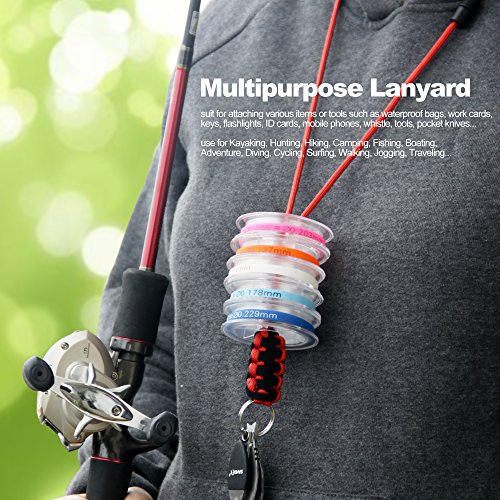 SAMSFX Fly Fishing Knot Tying Tool with Break Away Badge Holder for Fly Fishing Tippet Spool Holding Neck Lanyard - color: Breakaway Lanyard & Silver Knot Tool