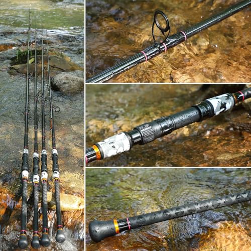 Sougayilang Surf Fishing Rod Portable Travel MH/H Surf Spinning Rod 4 Piece Carbon Fiber Saltwater Fishing Rod 10'/11'/12'/15' - color: gray, size: 11ft-Spinning-4Pc-MH