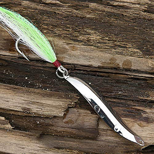 Omelchenko Lure Fishing Lures Bucktail Teasers Set of Two Silver 1.4-Ounce 40gm Saltwater Freshwater