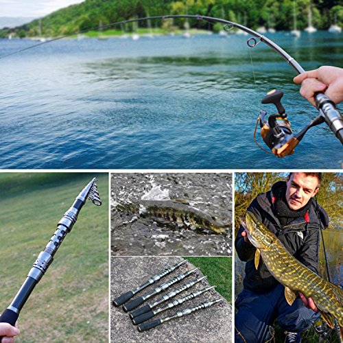 Sougayilang Fishing Rod Reel Combo with Telescopic Fishing Pole Spinning Reel Carrier Bag for Travel Saltwater Freshwater Fishing - size: 6.89 ft, style: C-only Fishing Rod