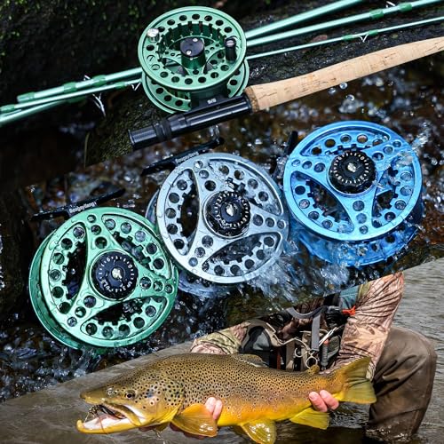 Sougayilang Fly Fishing Reel, Die Cast Aluminum Fly Reel, 5/6, 7/8, Weight Saltwater Fly Reels, 5/6, 7/8, Weight Saltwater Fly Reels - color: Silver, size: 7/8wt