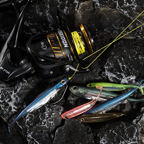 Dr.Fish Paddle Tail Swimbaits, Soft Fishing Lures for Bass Fishing 2.75-4.75 Inches, Freshwater & Saltwater Soft Plastic Baits Swim Shad Bait Minnow Lures Drop Shot - color: Pink, size: 4.75"-5 Pack