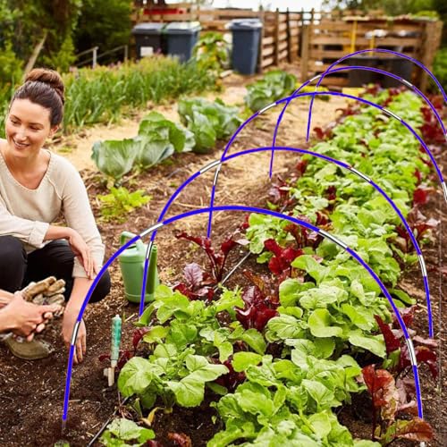 DIY 17 in, 36 Packs, Long Approximately 52ft, Diameter - 6.5mm Tent Pole, Replacement, Plant Grow Tunnel ,Telescopic Rod,Suitable for All Kinds of Outdoor Camping Tent - color: 17 inches- 36 packs (blue)