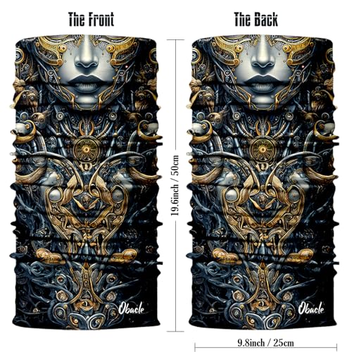 Obacle Skull Face Mask for Women Dust Wind Sun Protection Rave Festival Riding - color: Women Gold Gray Face