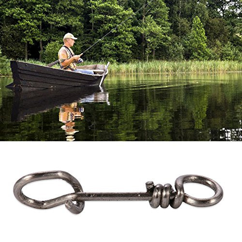 Zetiling Fastach Clips,Fishing Clip Fast Snaps Stainless Steel Fishing Swivel Snap Fishing Rolling Barrel Swivel Snap Swirl Connector Fishing Lures Leaders Accessories 50Pcs - color: 1#