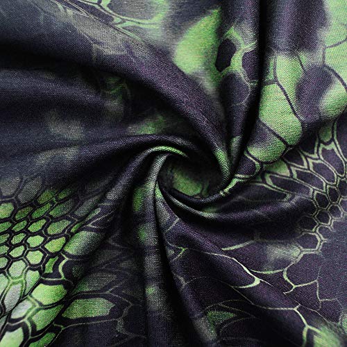 Obacle Seamless Face Mask Rave Bandana Men Women for Dust Sun Wind Protection - color: Python Skin Dark Green