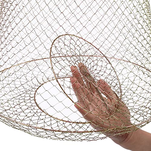 Rustproof Fish Basket Collapsible Floating Galvanized Steel Wire Fish Net Cage for Dock