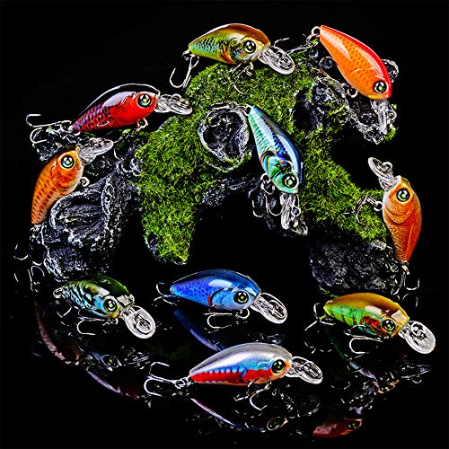 Mini Crankbait Fishing Lures Kits Swimbait Wobbler Hard Baits for Bass Trout Pike Freshwater and Saltwater 10pc-20pc/pack - color: 10pcs-4.7cm/0.14oz