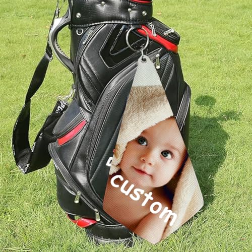 Personalized Custom Golf Towel Large 16"x40" 1 2 3 4 6 8 Pack/PC in Bluk,Customize Logo Photo Text Golf Towels Long with Hook Clip for Men Women,Funny 2025 Golfing Gift for Team Golfers Fans - size: 15.7-inch x 39.4-inch