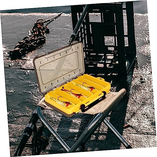 Toddmomy 2Pcs Multi Grid Fishing Gear Box Tackle Organizer for Baits and Portable Fishing Case for Outdoor Fishing Activities