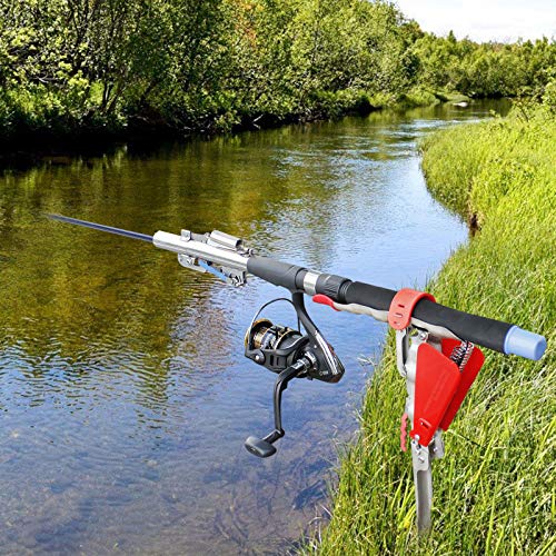Automatic Spring Fishing Rod Holder 2 Pack - Stainless Steel for Ground Support Brackets, Adjustable Sensitivity & Folding Fish Pole Rack - style: Double Spring 2 Pack