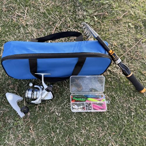 Telescopic Fishing Rod and Reel Combo, Complete Fishing Kit with Lures Tackle Box, Freshwater Saltwater Spinning Rod for Bass Trout Fishing Pole Beginner (5.2ft)