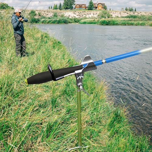 Fishing Rod Holders, 360 Degree Adjustable Fishing Pole Holders for Ground, Multifunctional Stainless Steel Beach Fishing Rod Holder Fishing Gifts for Men - color: Silver