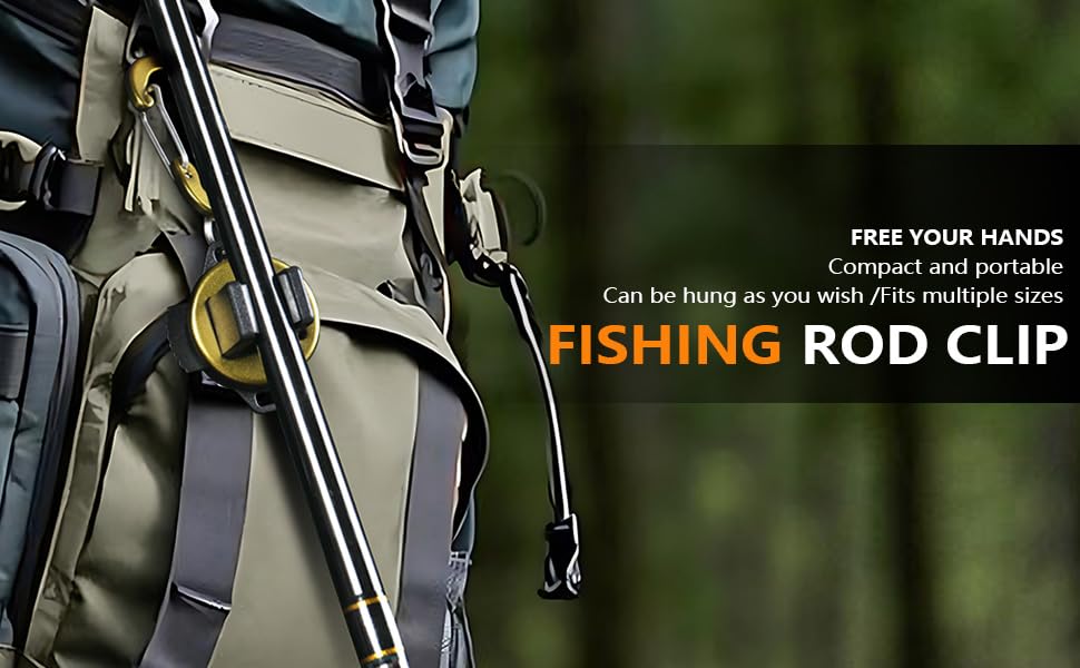 Fishing Rod Clip(Extra-Strength Version), Wearable Fish Rod Holder, Fly Fishing Pole Holder Pole Clips Fly Fish Accessories - color: green