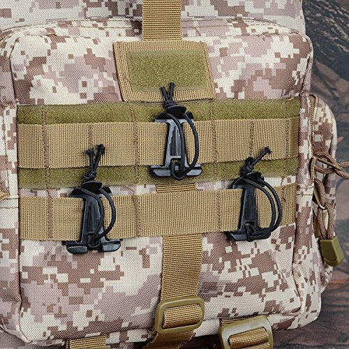 BOOSTEADY 10Pcs Tactical Gear Clip Molle Web Dominators for Outdoor Hydration Tube Backpack Straps Management - color: Black