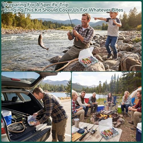 142pcs Fishing Lures Tackle Box Bass Kit with Fishing Techniques Book | 1.Exquisite packaging 2.suitable for beginners and gifts for kids 3.experiment with different fishing techniques - color: 142pcs Fishing Tackle Box