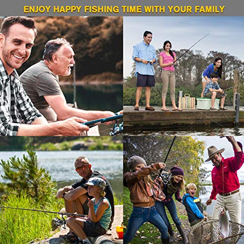ShinePick Fishing Rod Kit, Telescopic Fishing Pole and Reel Combo Full Kit with Line Lures Hooks Carrier Bag for Travel Saltwater Freshwater Boat Fishing Beginners - color: 2.1M