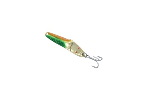 Al's Goldfish Lure Co. Lil' 49er Ice Jig - IFN50 Ice Fishing Jig with Treble Hook Off the Nose. Jigging Lure for Crappie, Perch, Panfish, Trout and Bass - 1/4 oz. 1-3/4" - color: Firetiger