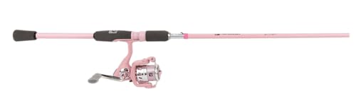 Profishiency Blush Spinning Fishing Combo | 6'6" 2-Piece Medium Rod, Fiberglass Rod, 3000 Size Spinning Reel, 5.2:1 Gear Ratio, 4+1 Bearings, Pre-Spooled with 10 lb Line