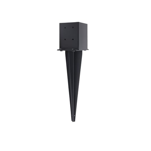 2 Pcs 22-inch 4"x4" Fence Post Anchor Ground Spike(Internal 3.6"x3.6") | Metal Post Stake Ground With Black Powder-Coated|Fence Stakes Post Base For Deck|Fence|Porch|Railing|Mailbox - size: 2, style: 4"x 4"