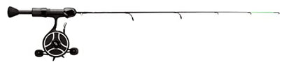 13 Fishing - The Snitch Pro/Freefall Ghost - Inline Ice Fishing Combos - Flex-Core Quick Action Tip - size: 23" w/ Flex-Core Quick Action Tip, style: Left Hand Retrieve