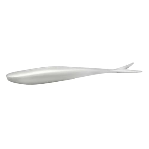 Lunker City Fishing Freaky Fish 5.5" Split Tail Soft Plastic Minnow Bass Lure Stick Bait Shad Jerkbait, 6 Per Bag, Made in The USA - color: 36 Albino Shad