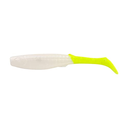 Berkley Gulp! Paddleshad Fishing Soft Bait - color: Pearl White/Chartreuse, size: 3"