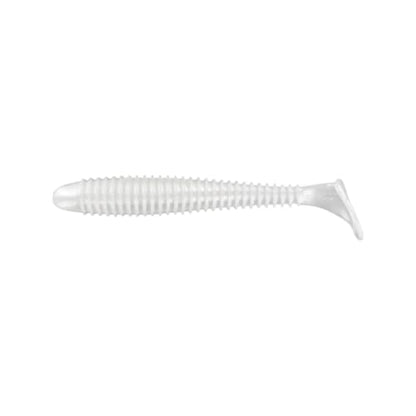 Moose Baits 3.8” Paddle Swimmer Soft Plastic Baits – Bass Fishing Lures - Soft Lure Bass, Durable Plastic Bait Swimmer for Freshwater Bass (6 Pack) - color: Pearl