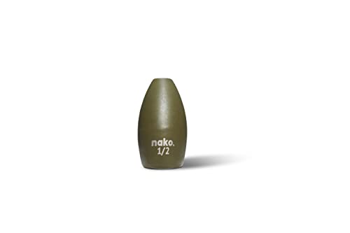 97% Pure Tungsten Flipping Weights - 10 Pack / 5 Pack - Nako Tungsten Weights - Fishing Sinkers for Bass Fishing - color: No Chip Green Pumpkin, size: 1/16 oz - 10 pack
