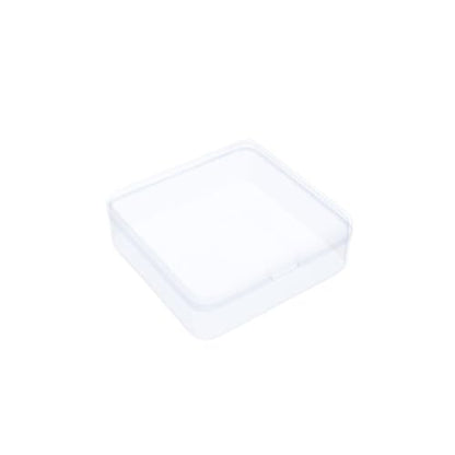 Goodma 4 Pieces Square Empty Mini Clear Plastic Organizer Storage Box | 4.92 x 4.92 x 1.38 inch, Hinged Lids, For Small Items, For Craft Projects - size: 4.92 x 4.92 x 1.38 inch