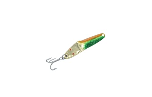 Al's Goldfish Lure Co. Lil' 49er Ice Jig - IFN50 Ice Fishing Jig with Treble Hook Off the Nose. Jigging Lure for Crappie, Perch, Panfish, Trout and Bass - 1/4 oz. 1-3/4" - color: Firetiger