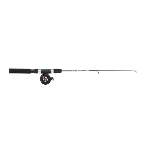 1 Set Fishing Rod with Fishing Reel Short Portable Winter Outdoor Ice - color: Black
