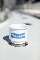 Tigress Portable Boat Cup Holder - Durable, Secure Fit for Various Cup Sizes, Fits 15 and 30 Degree Rod Holders